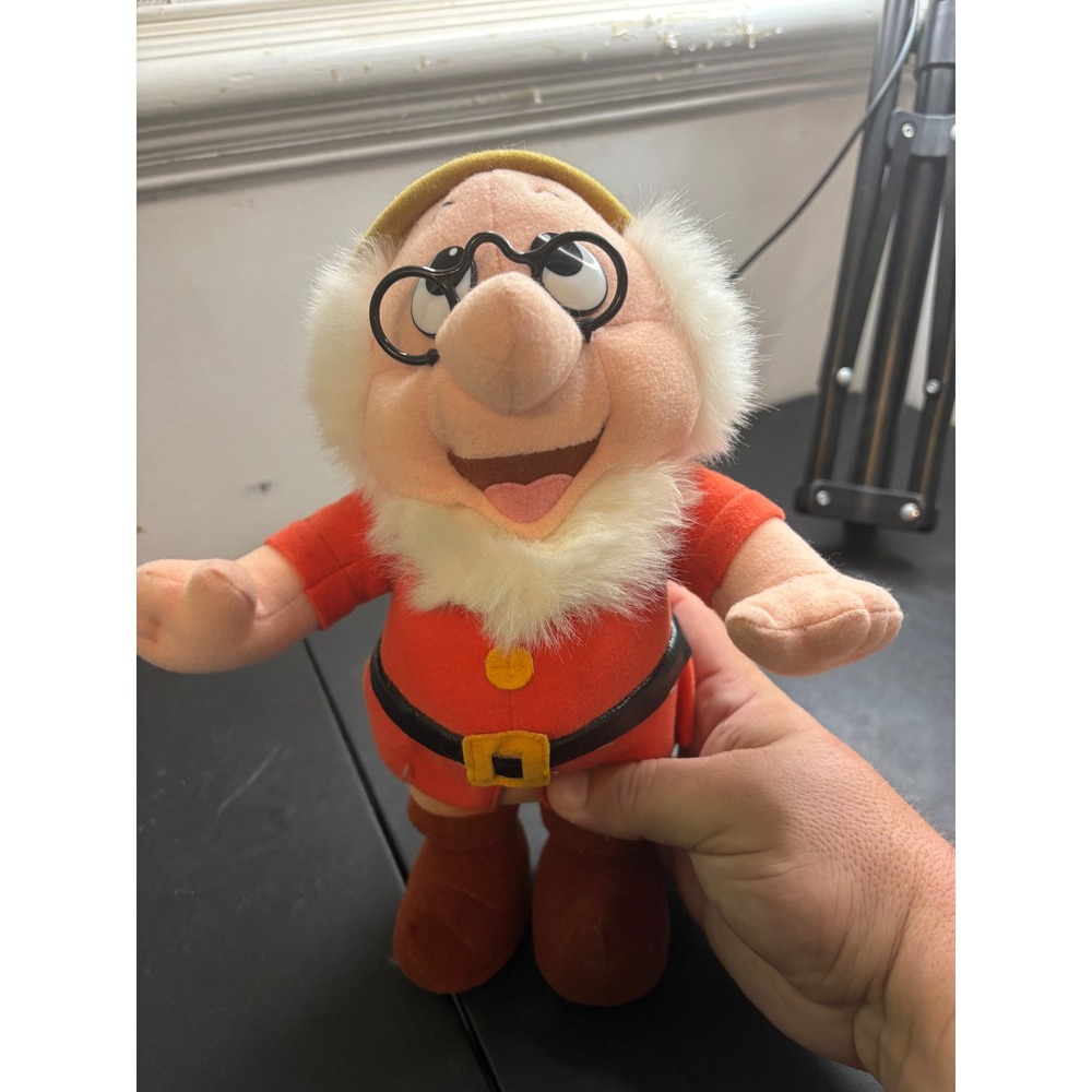 Disney Snow White and the Seven Dwarfs Doc Plush Stuffed Toy with Glasses 10in